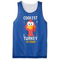 Coolest Turkey In Town Happy Family Thanksgiving Gift Mesh Reversible Basketball Jersey Tank