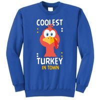 Coolest Turkey In Town Happy Family Thanksgiving Gift Tall Sweatshirt