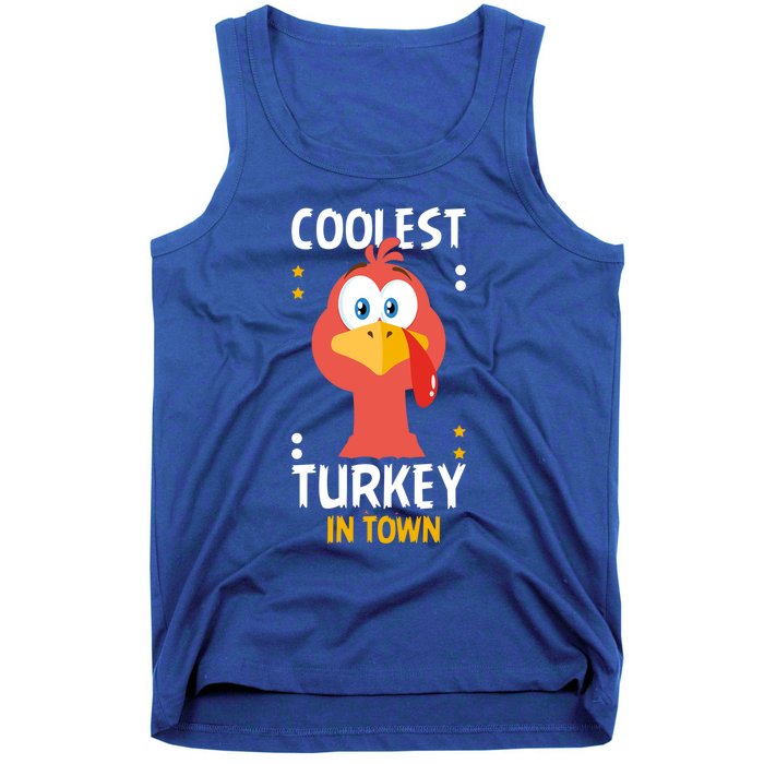 Coolest Turkey In Town Happy Family Thanksgiving Gift Tank Top