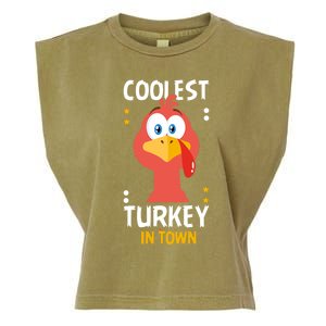 Coolest Turkey In Town Happy Family Thanksgiving Gift Garment-Dyed Women's Muscle Tee