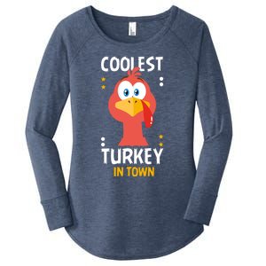 Coolest Turkey In Town Happy Family Thanksgiving Gift Women's Perfect Tri Tunic Long Sleeve Shirt