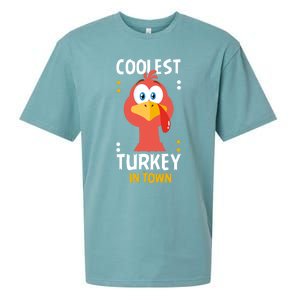 Coolest Turkey In Town Happy Family Thanksgiving Gift Sueded Cloud Jersey T-Shirt