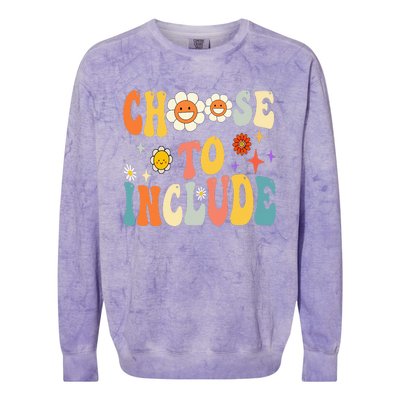 Choose To Include Special Education Teacher Autism Awareness Colorblast Crewneck Sweatshirt