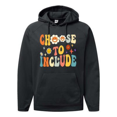 Choose To Include Special Education Teacher Autism Awareness Performance Fleece Hoodie