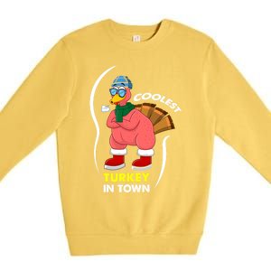 Coolest Turkey In Town Pajama Matching Meaningful Gift Premium Crewneck Sweatshirt