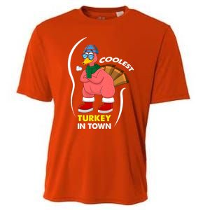 Coolest Turkey In Town Pajama Matching Meaningful Gift Cooling Performance Crew T-Shirt