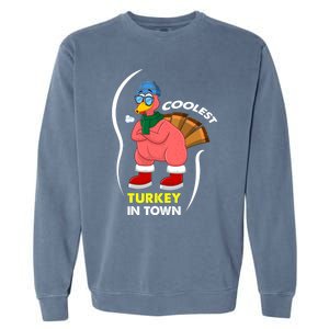 Coolest Turkey In Town Pajama Matching Meaningful Gift Garment-Dyed Sweatshirt