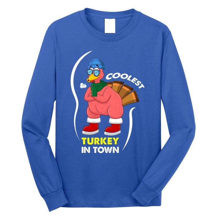 Coolest Turkey In Town Pajama Matching Meaningful Gift Long Sleeve Shirt