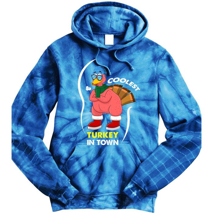 Coolest Turkey In Town Pajama Matching Meaningful Gift Tie Dye Hoodie