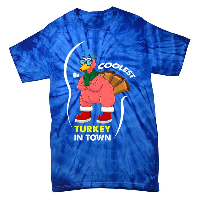 Coolest Turkey In Town Pajama Matching Meaningful Gift Tie-Dye T-Shirt