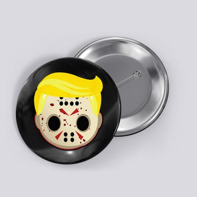Cute Trump In Hockey Mask Funny Halloween Horror Button
