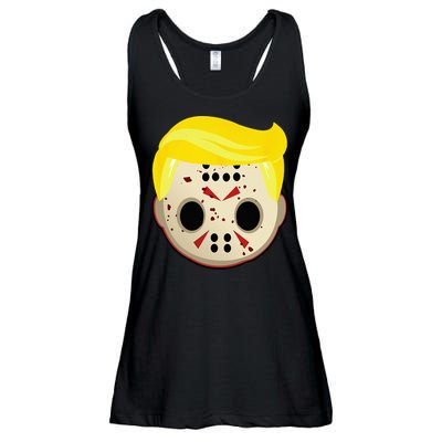 Cute Trump In Hockey Mask Funny Halloween Horror Ladies Essential Flowy Tank