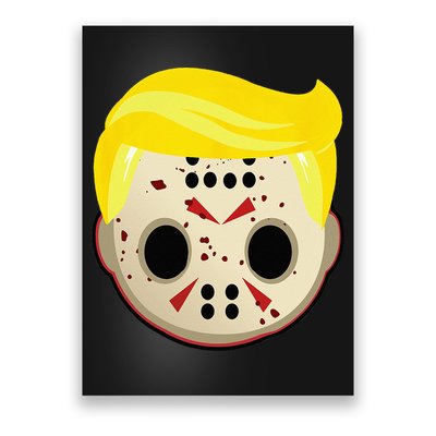 Cute Trump In Hockey Mask Funny Halloween Horror Poster