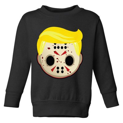 Cute Trump In Hockey Mask Funny Halloween Horror Toddler Sweatshirt