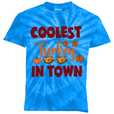 Coolest Turkey In Town Gift Kids Tie-Dye T-Shirt