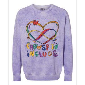 Choose To Include Autism Awareness Teacher Special Education Colorblast Crewneck Sweatshirt