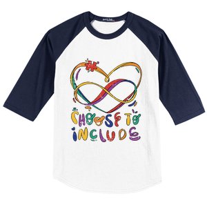 Choose To Include Autism Awareness Teacher Special Education Baseball Sleeve Shirt