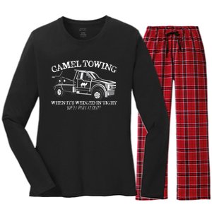 Camel Towing Inappropriate Humor Adult Humor Camel Towing Women's Long Sleeve Flannel Pajama Set 