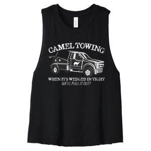 Camel Towing Inappropriate Humor Adult Humor Camel Towing Women's Racerback Cropped Tank