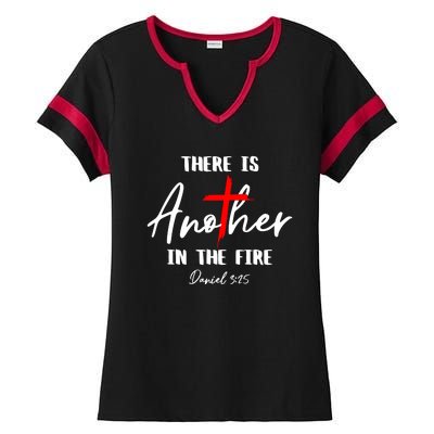 Christian There Is Another In The Fire Daniel 325 Religious Ladies Halftime Notch Neck Tee