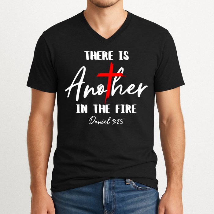 Christian There Is Another In The Fire Daniel 325 Religious V-Neck T-Shirt