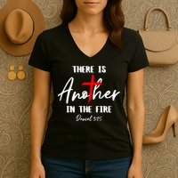 Christian There Is Another In The Fire Daniel 325 Religious Women's V-Neck T-Shirt
