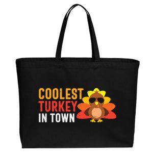 Coolest Turkey In Town Thanksgiving Family Matching Cute Gift Cotton Canvas Jumbo Tote