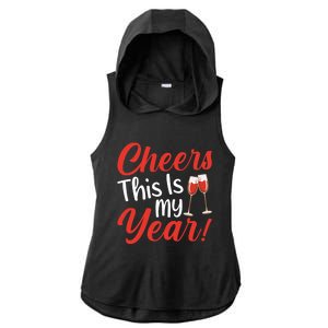 Cheers This Is My Year Celebration New Years Eve Cute Gift Ladies PosiCharge Tri-Blend Wicking Draft Hoodie Tank