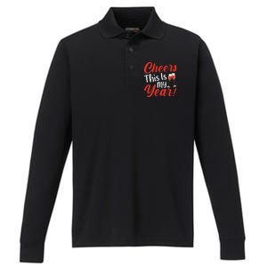 Cheers This Is My Year Celebration New Years Eve Cute Gift Performance Long Sleeve Polo