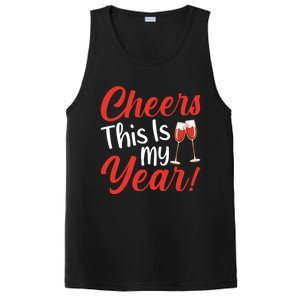 Cheers This Is My Year Celebration New Years Eve Cute Gift PosiCharge Competitor Tank