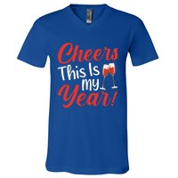 Cheers This Is My Year Celebration New Years Eve Cute Gift V-Neck T-Shirt