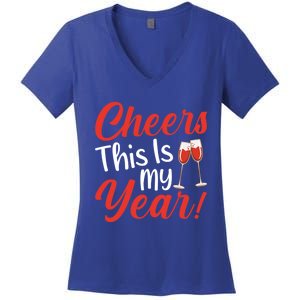 Cheers This Is My Year Celebration New Years Eve Cute Gift Women's V-Neck T-Shirt