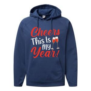 Cheers This Is My Year Celebration New Years Eve Cute Gift Performance Fleece Hoodie