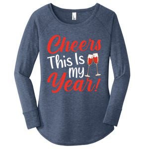 Cheers This Is My Year Celebration New Years Eve Cute Gift Women's Perfect Tri Tunic Long Sleeve Shirt