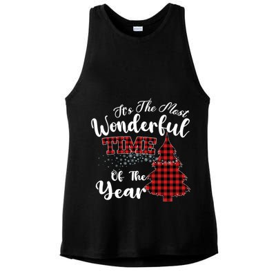 Christmas Trees It's The Most Wonderful Time Of The Year Ladies PosiCharge Tri-Blend Wicking Tank