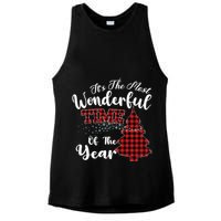 Christmas Trees It's The Most Wonderful Time Of The Year Ladies PosiCharge Tri-Blend Wicking Tank