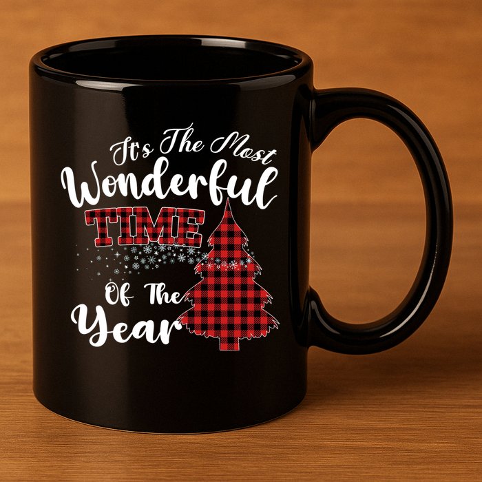 Christmas Trees It's The Most Wonderful Time Of The Year 11oz C Handle Ceramic Mug