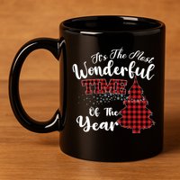 Christmas Trees It's The Most Wonderful Time Of The Year 11oz C Handle Ceramic Mug