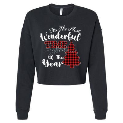 Christmas Trees It's The Most Wonderful Time Of The Year Cropped Pullover Crew