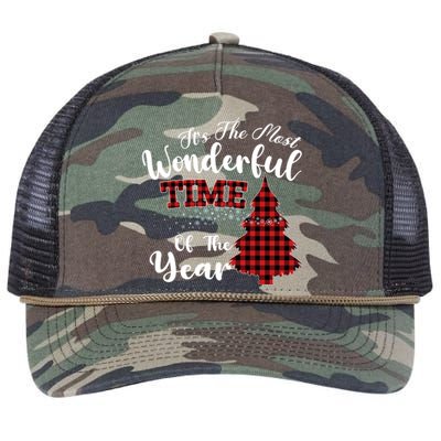 Christmas Trees It's The Most Wonderful Time Of The Year Retro Rope Trucker Hat Cap