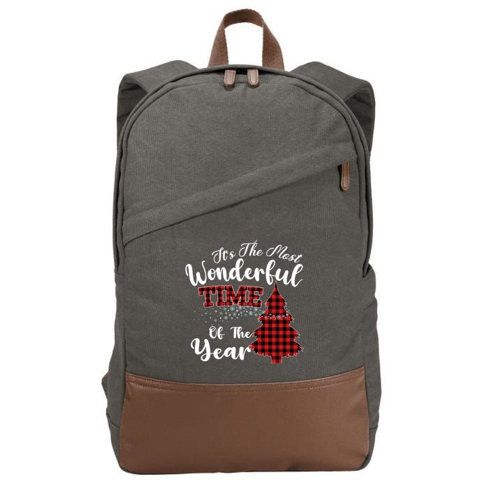 Christmas Trees It's The Most Wonderful Time Of The Year Cotton Canvas Backpack