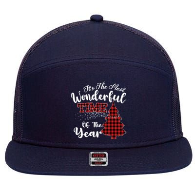 Christmas Trees It's The Most Wonderful Time Of The Year 7 Panel Mesh Trucker Snapback Hat