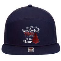Christmas Trees It's The Most Wonderful Time Of The Year 7 Panel Mesh Trucker Snapback Hat
