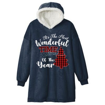 Christmas Trees It's The Most Wonderful Time Of The Year Hooded Wearable Blanket