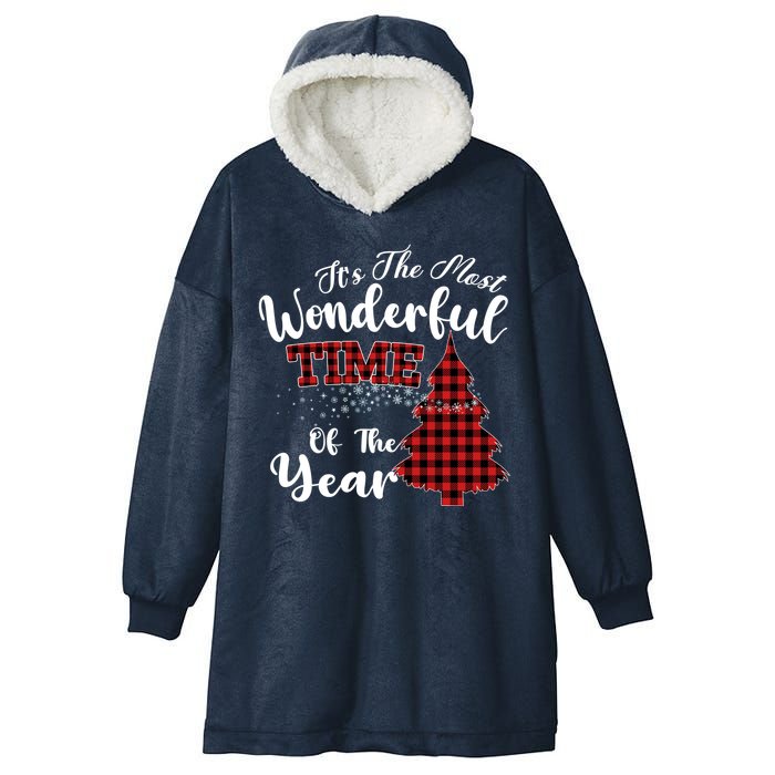Christmas Trees It's The Most Wonderful Time Of The Year Hooded Wearable Blanket
