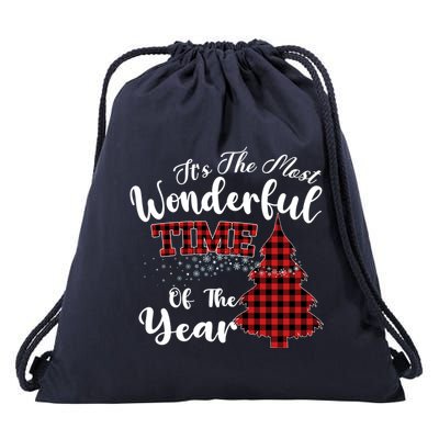 Christmas Trees It's The Most Wonderful Time Of The Year Drawstring Bag