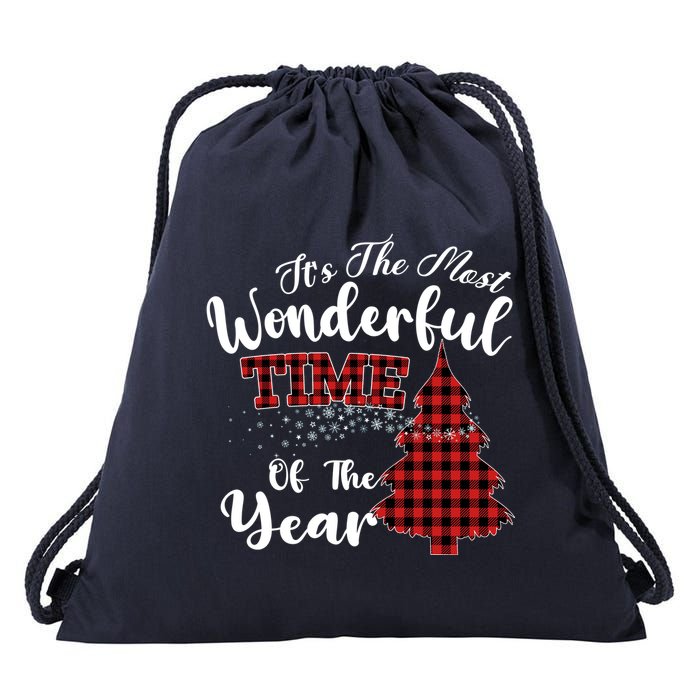 Christmas Trees It's The Most Wonderful Time Of The Year Drawstring Bag