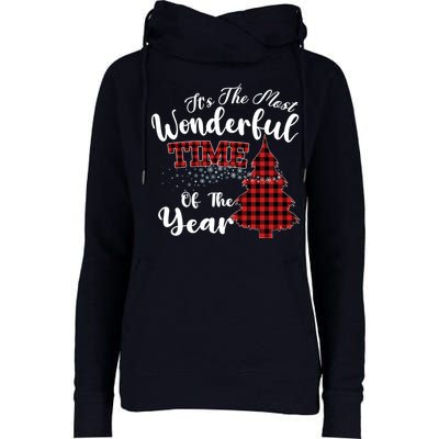 Christmas Trees It's The Most Wonderful Time Of The Year Womens Funnel Neck Pullover Hood