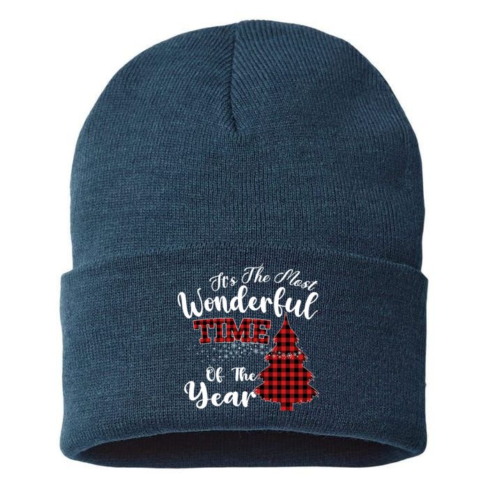 Christmas Trees It's The Most Wonderful Time Of The Year Sustainable Knit Beanie