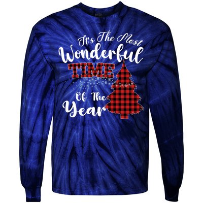 Christmas Trees It's The Most Wonderful Time Of The Year Tie-Dye Long Sleeve Shirt